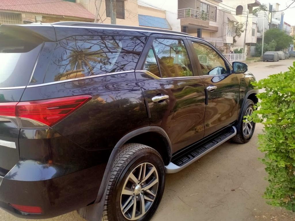 Rear angle view of B6+ Toyota Fortuner