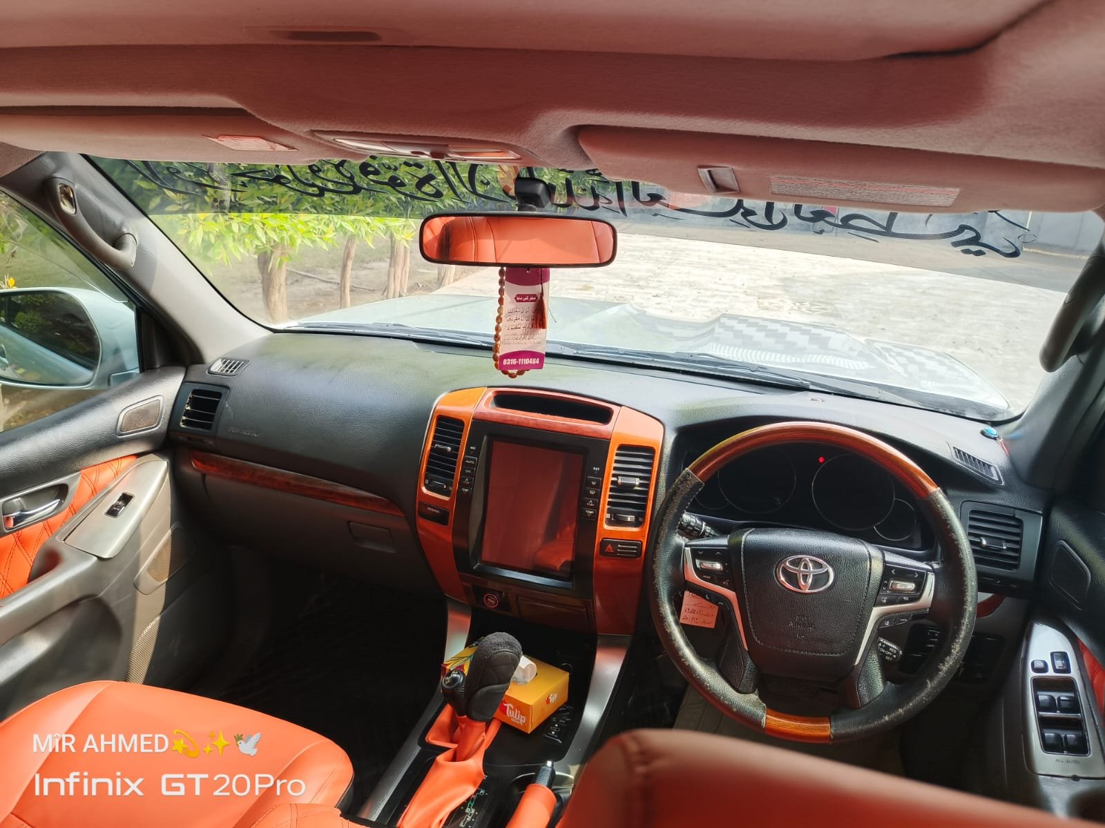 Interior cabin of bulletproof Toyota Prado SUV